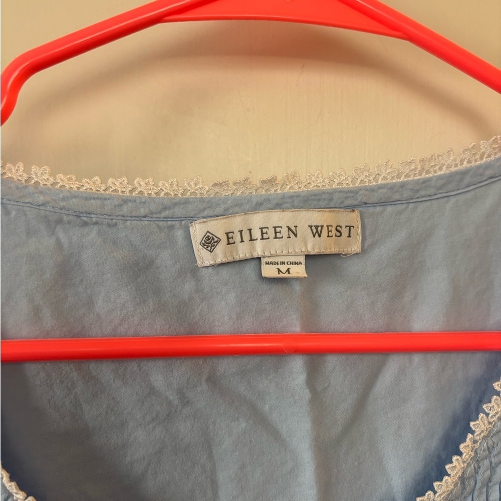 Eileen West Blue Poetic Cotton Long Sleeve Ballet Nightgown Size M Medium - Picture 4 of 8
